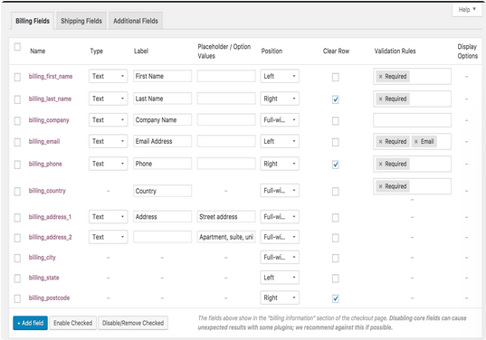Checkout Field Editor for WooCommerce