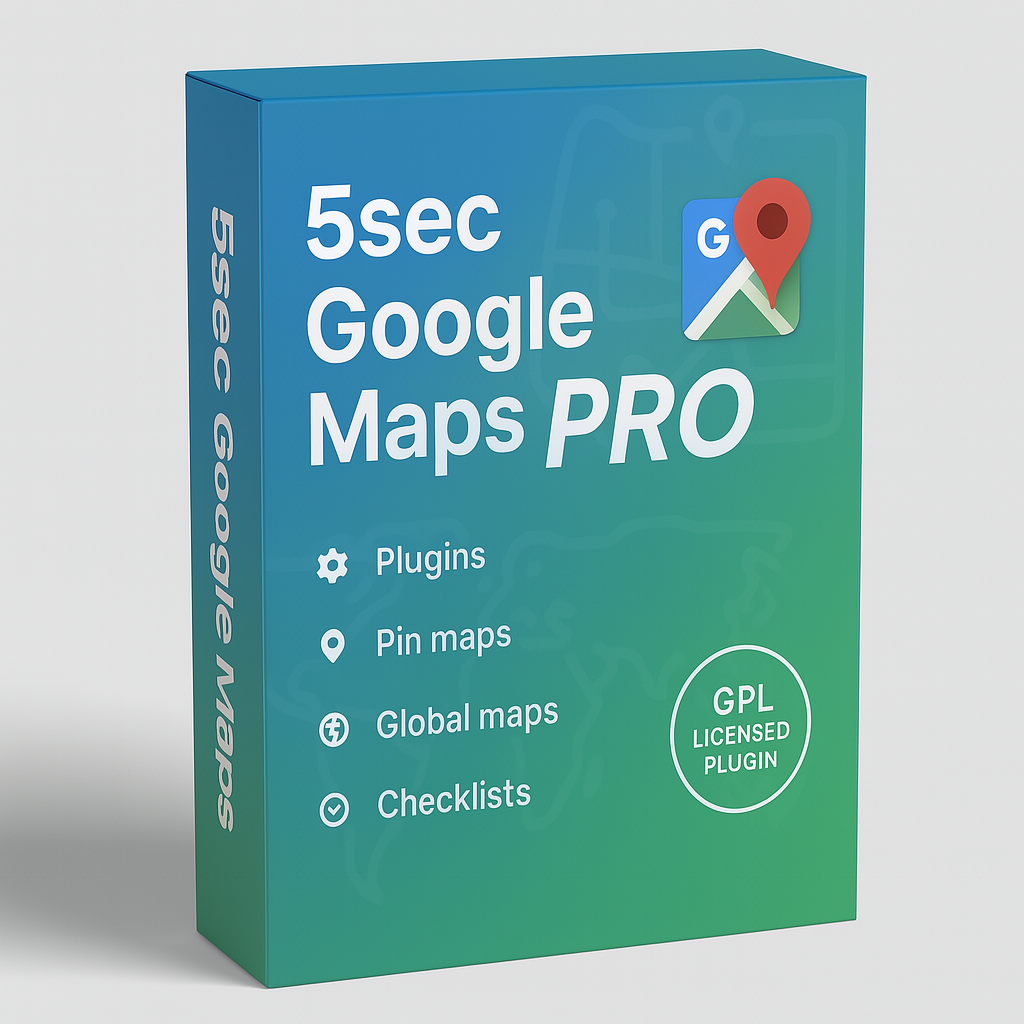 5sec Google Maps PRO – Lightning-Fast Visual Google Maps Builder Plugin for WordPress
